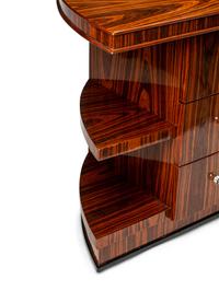 An Art Deco Style Bookmatched Exotic Woods Desk