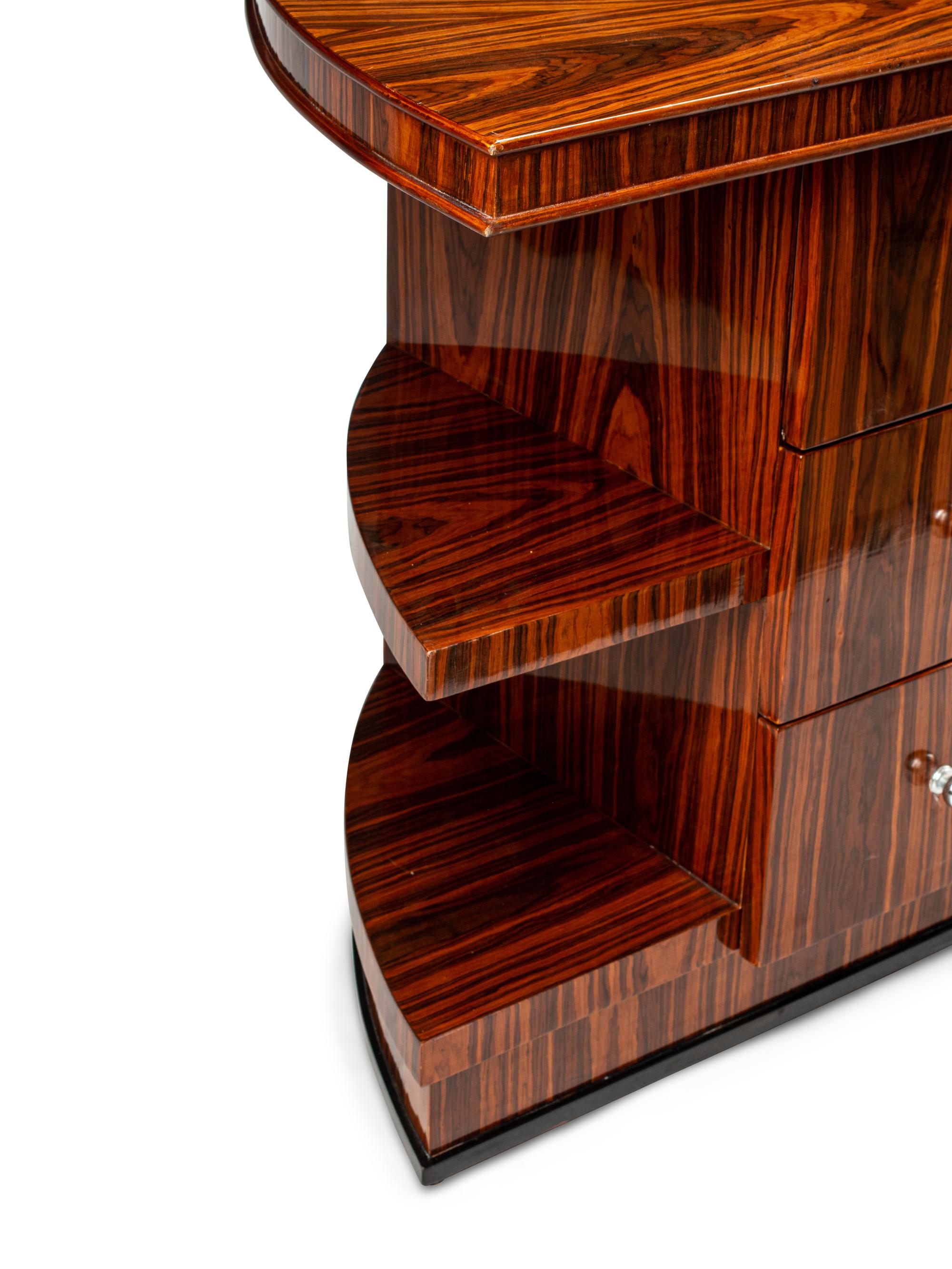 An Art Deco Style Bookmatched Exotic Woods Desk