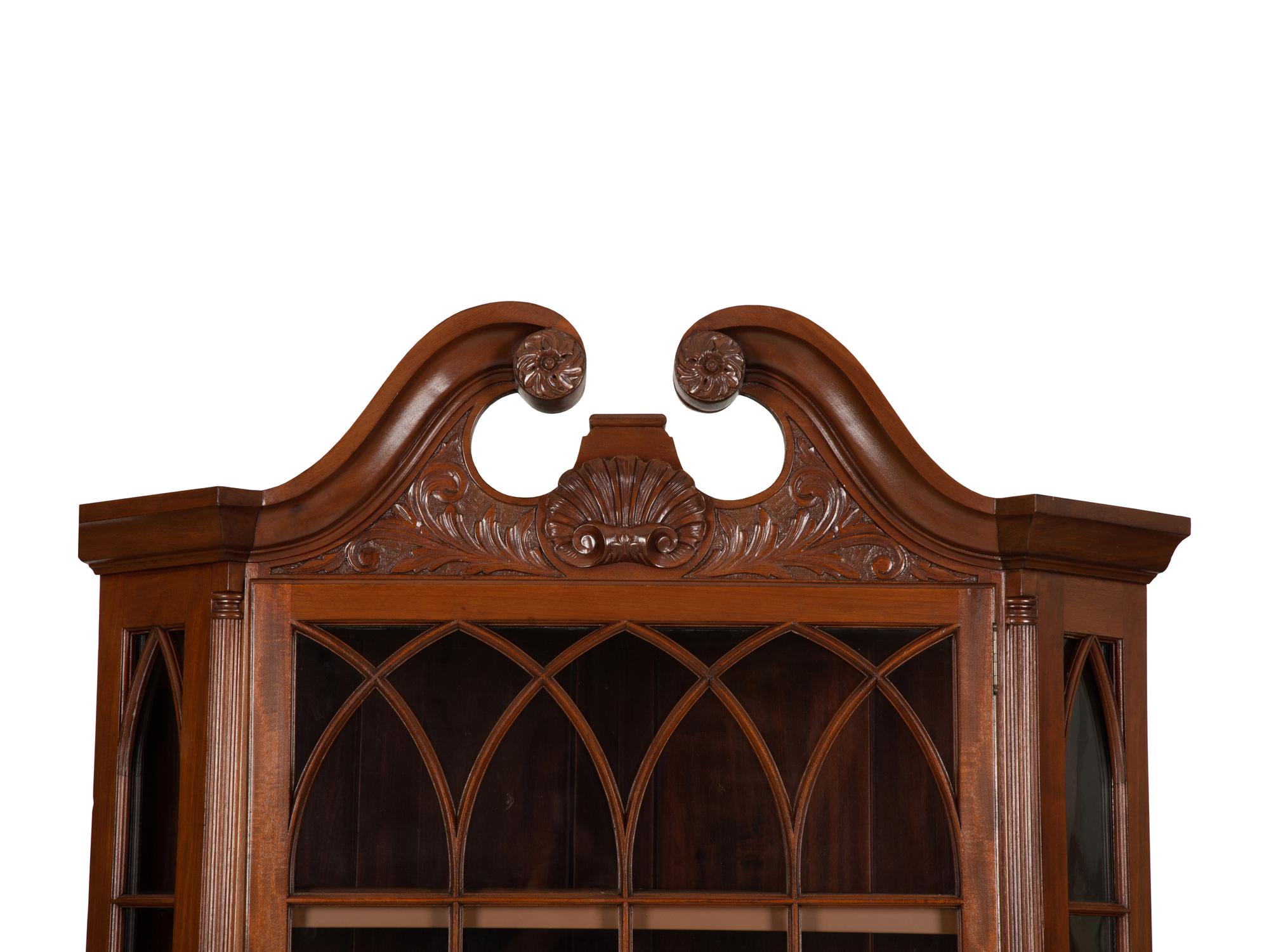 A Chippendale Style Mahogany Corner Cabinet