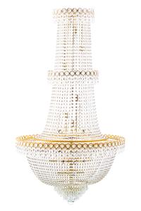 A Louis XVI Style Gilt Metal and Cut Glass Chandelier, Height 51 x diameter 27 1/2 inches.