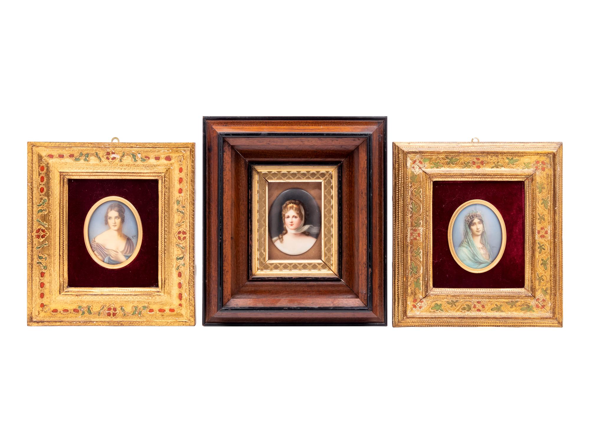 Three Porcelain Portrait Plaques