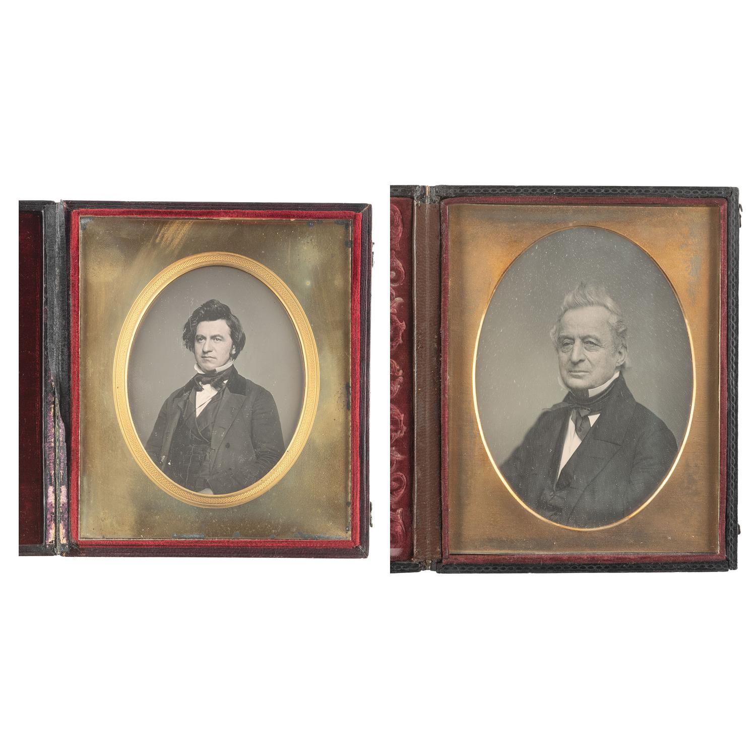 [EARLY PHOTOGRAPHY]. Ten daguerreotypes of distinguished gentlemen, incl. half plate examples.