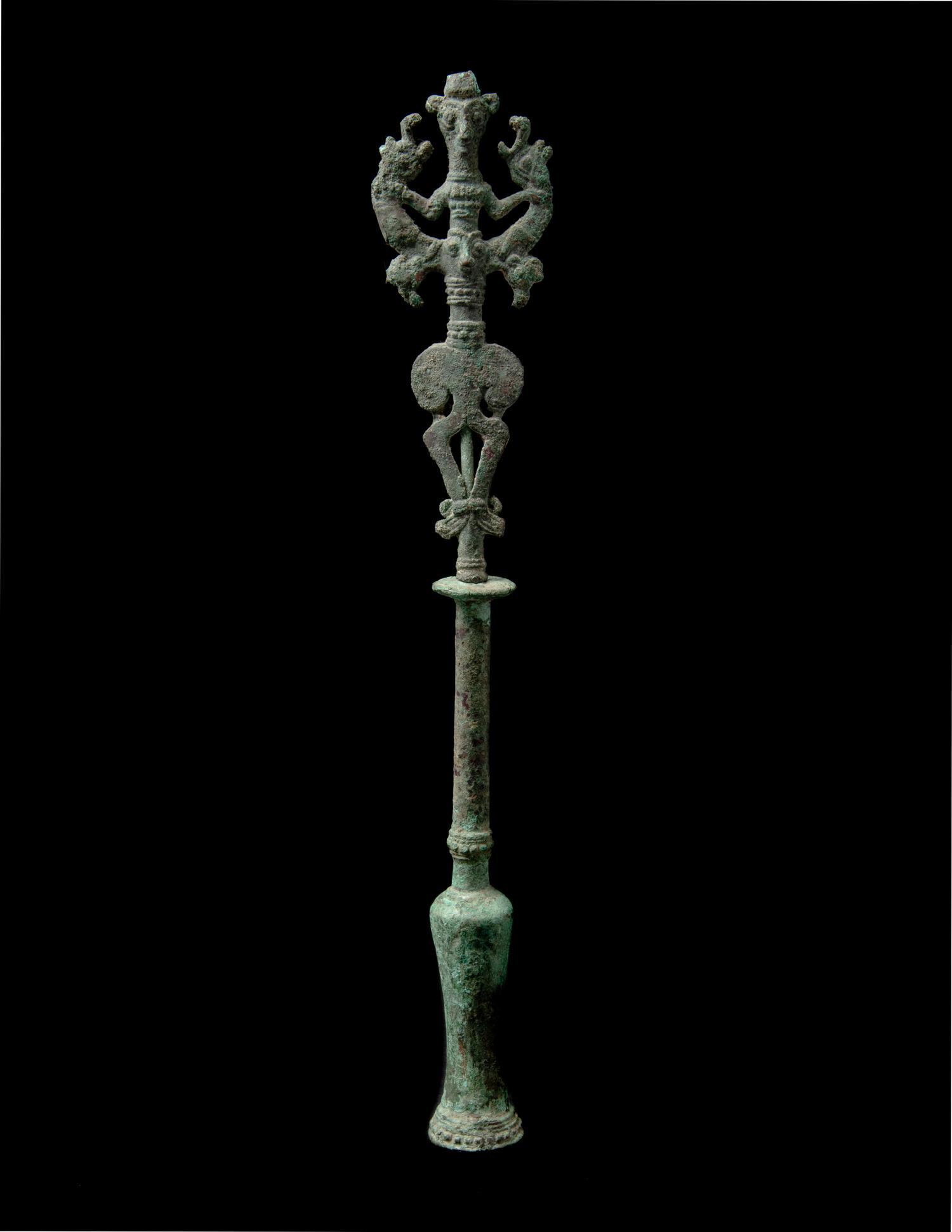 A Luristan Bronze Standard Finial with the Master of the Animals