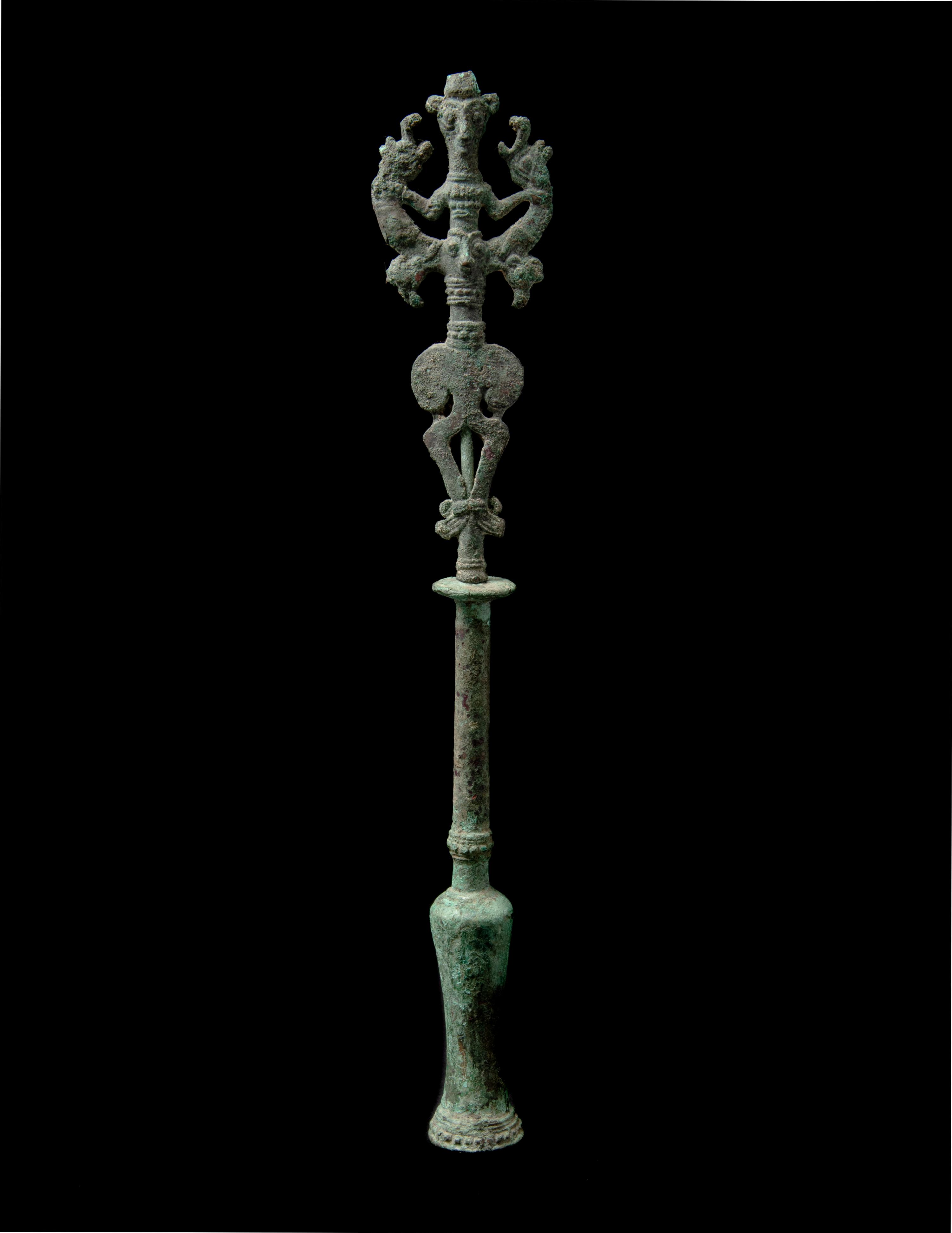 A Luristan Bronze Standard Finial with the Master of the Animals