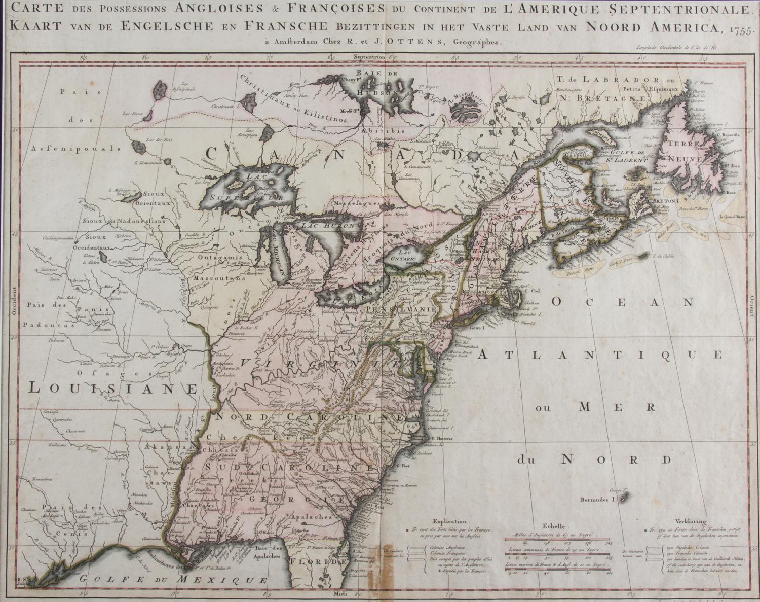 A Map of the Anglo-French Possessions of the Continent of North America, 1775 Image: 18 x 22 3/4 inches.