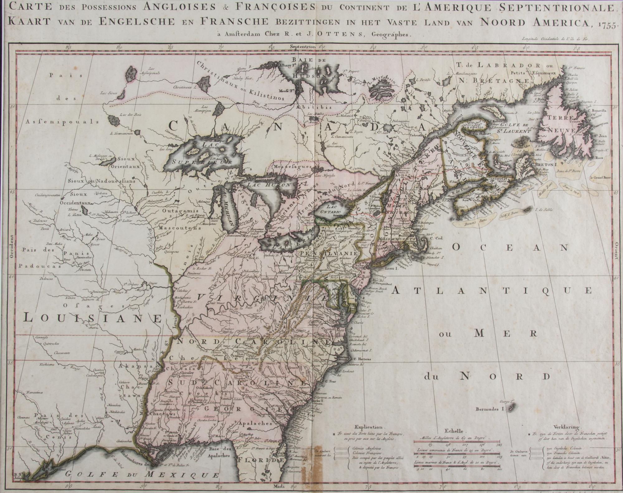 A Map of the Anglo-French Possessions of the Continent of North America, 1775 Image: 18 x 22 3/4 inches.
