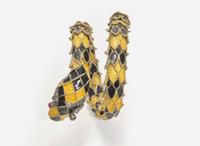 A Yellow Gold, Enamel, and Gemstone Snake Bracelet