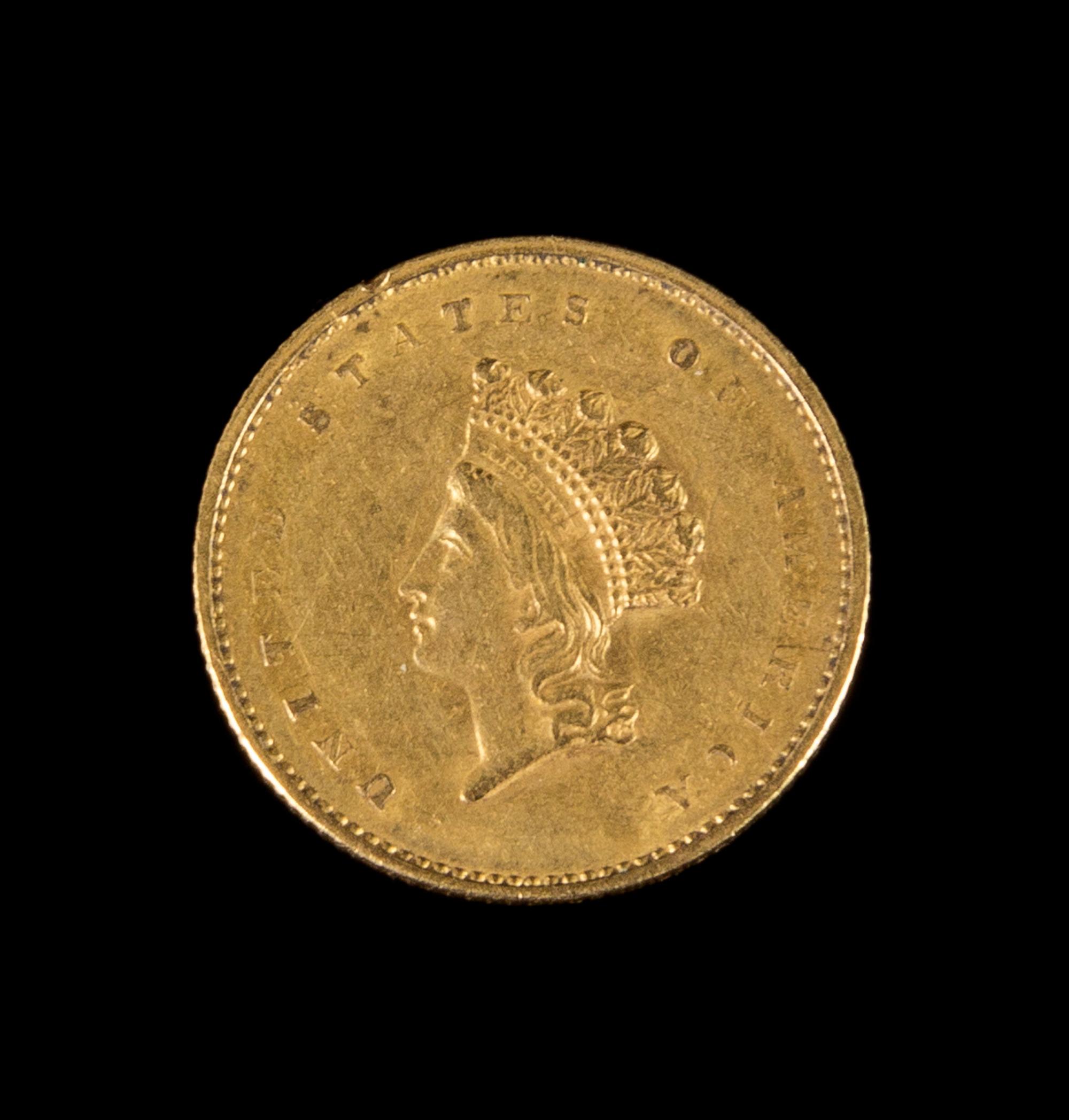 A United States 1855 Indian Princess: Type 2 $1 Gold Coin