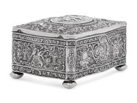 A German Silver Singing Bird Automaton Box