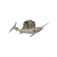 DIAMOND AND ENAMEL SAILFISH BROOCH