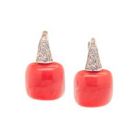 WHITE GOLD, CORAL AND DIAMOND SET