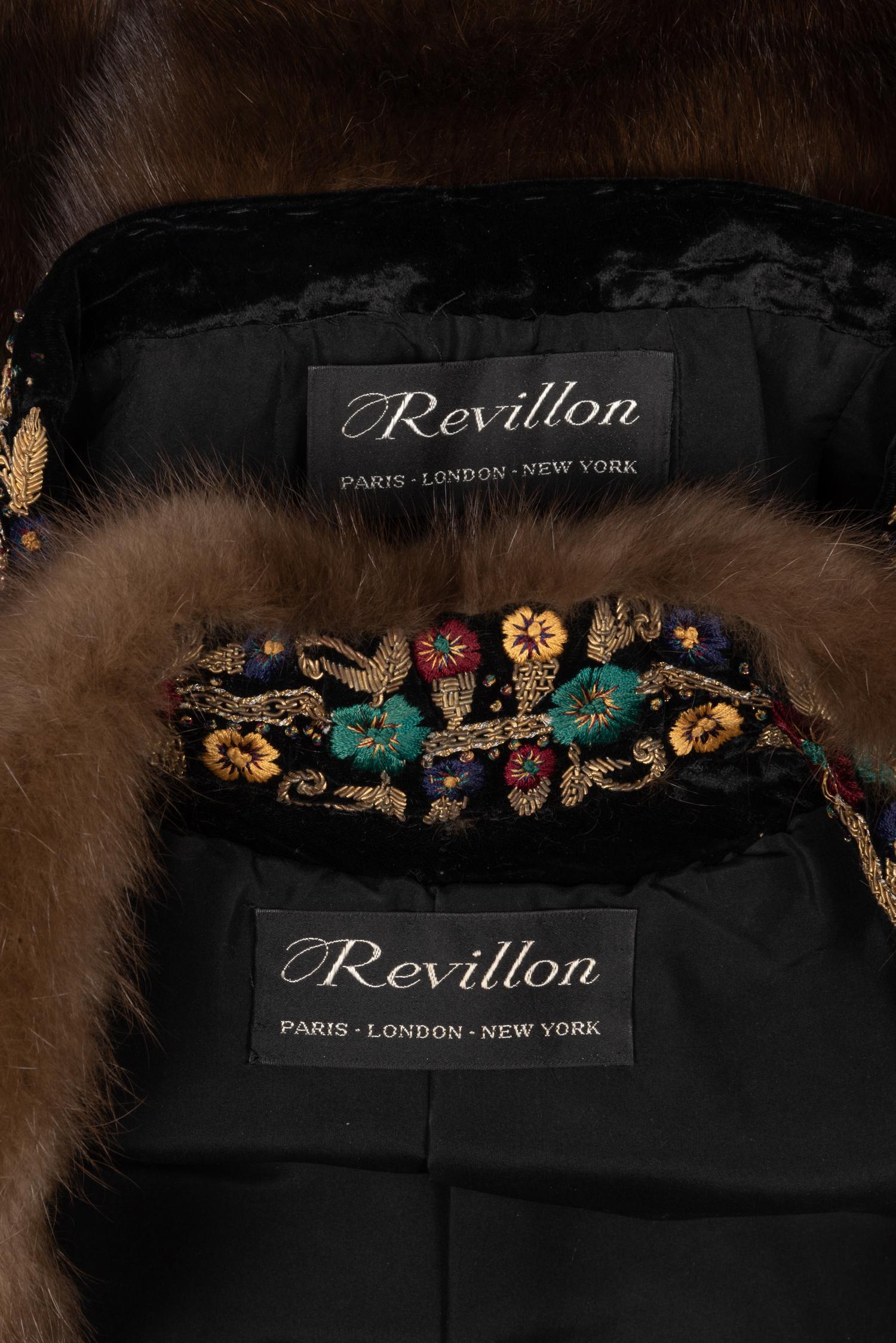 Revillon Haute Couture Velour and Sable Suit and Hat, 1994