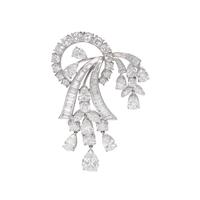 PLATINUM AND DIAMOND BROOCH