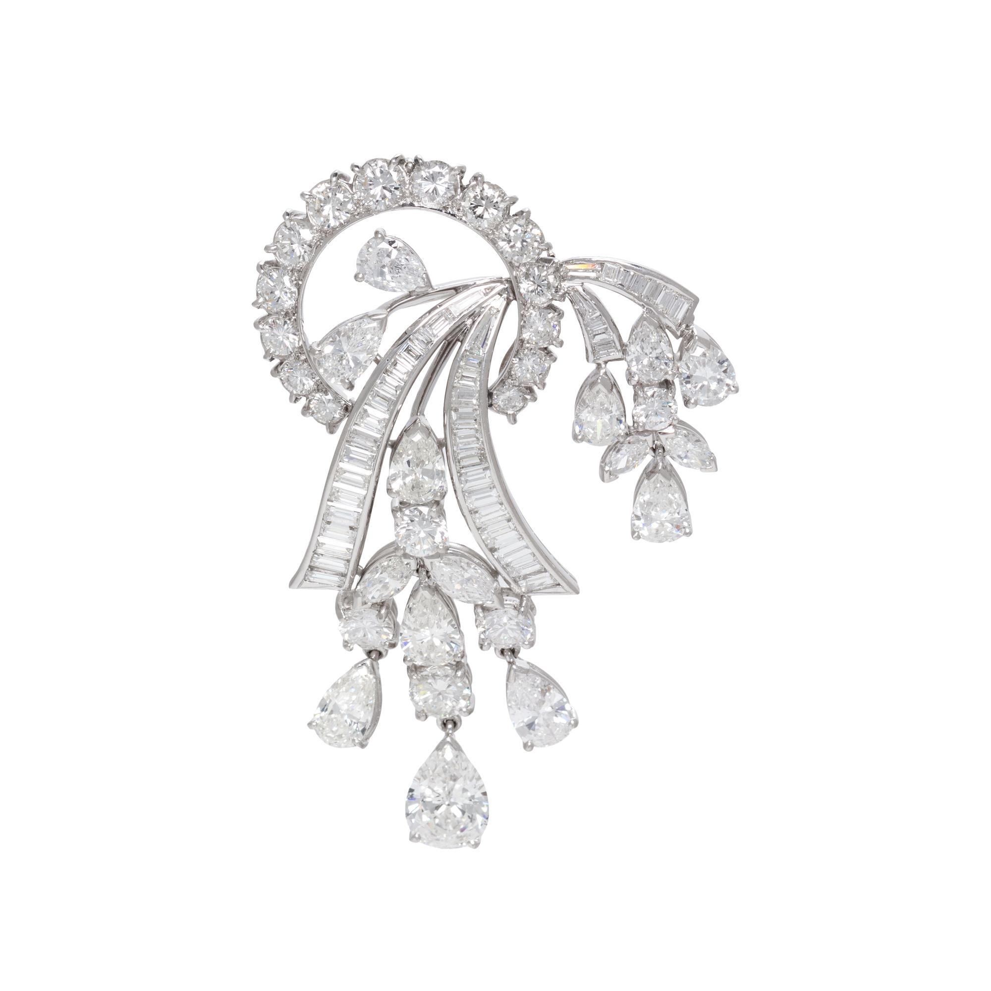 PLATINUM AND DIAMOND BROOCH