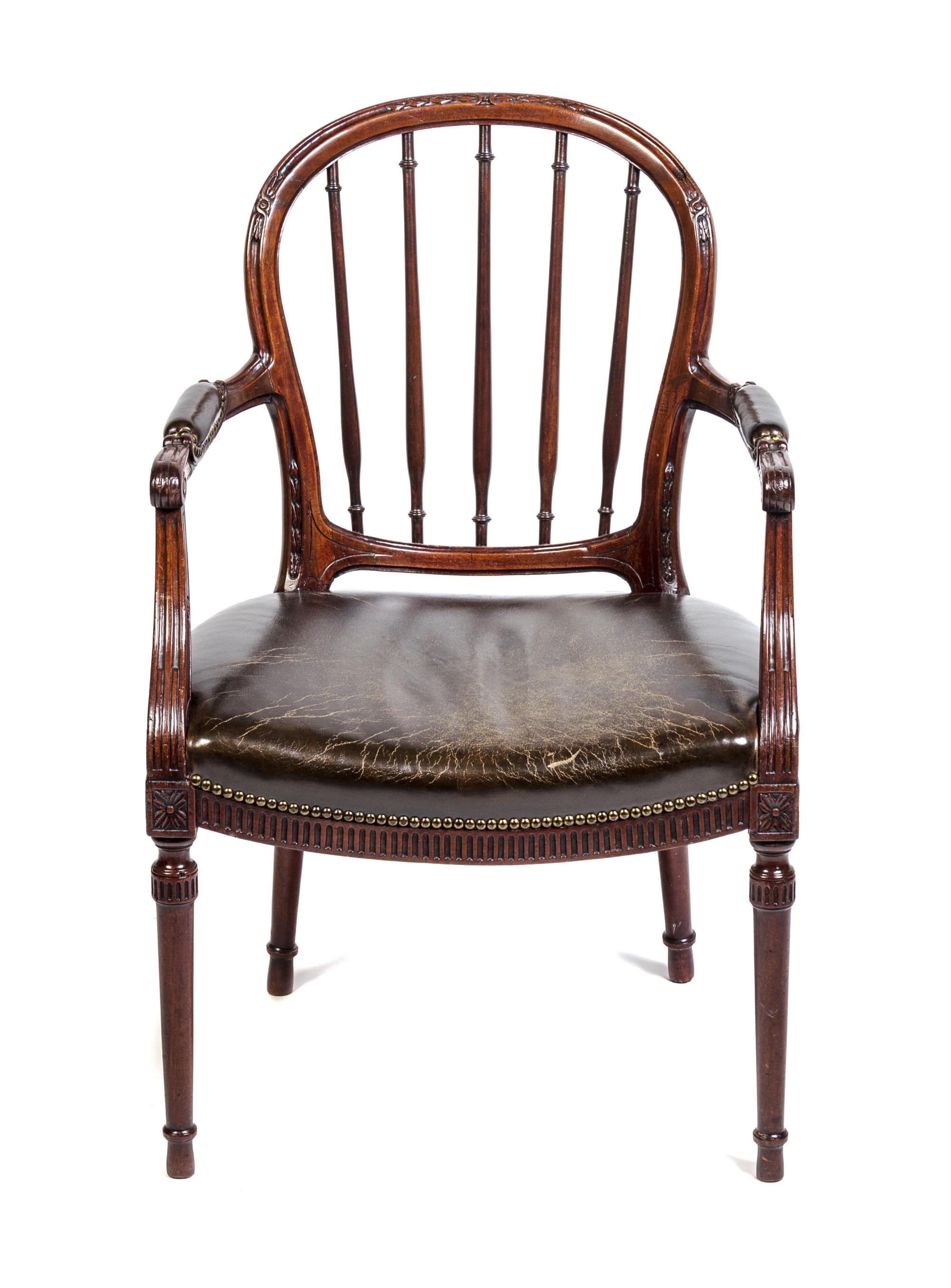 A George III Mahogany Armchair Height 37 1/4 inches. — CIRCA 1800