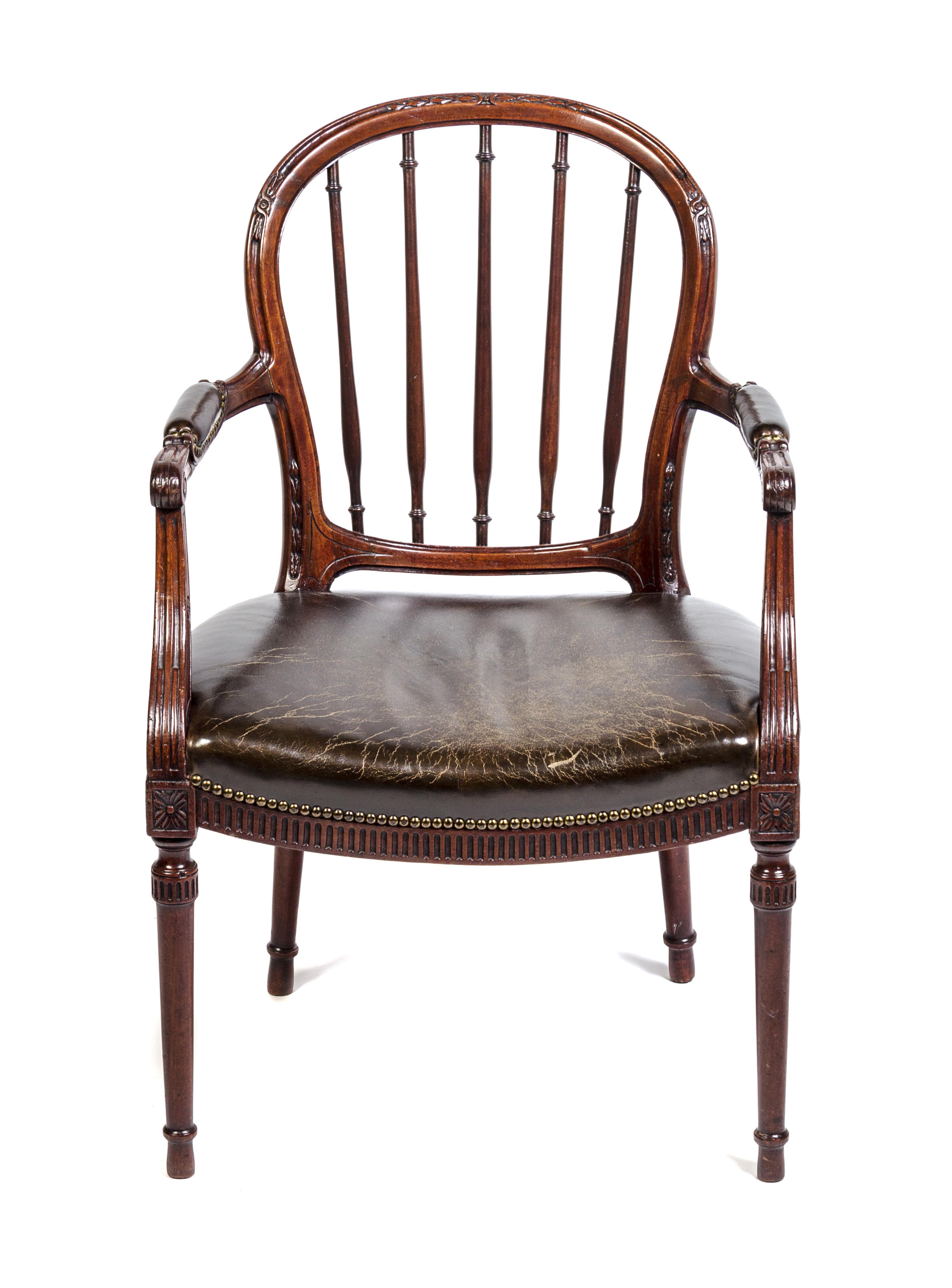 A George III Mahogany Armchair Height 37 1/4 inches. — CIRCA 1800