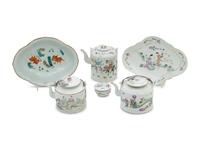 Six Chinese Famille Rose Porcelain Articles
