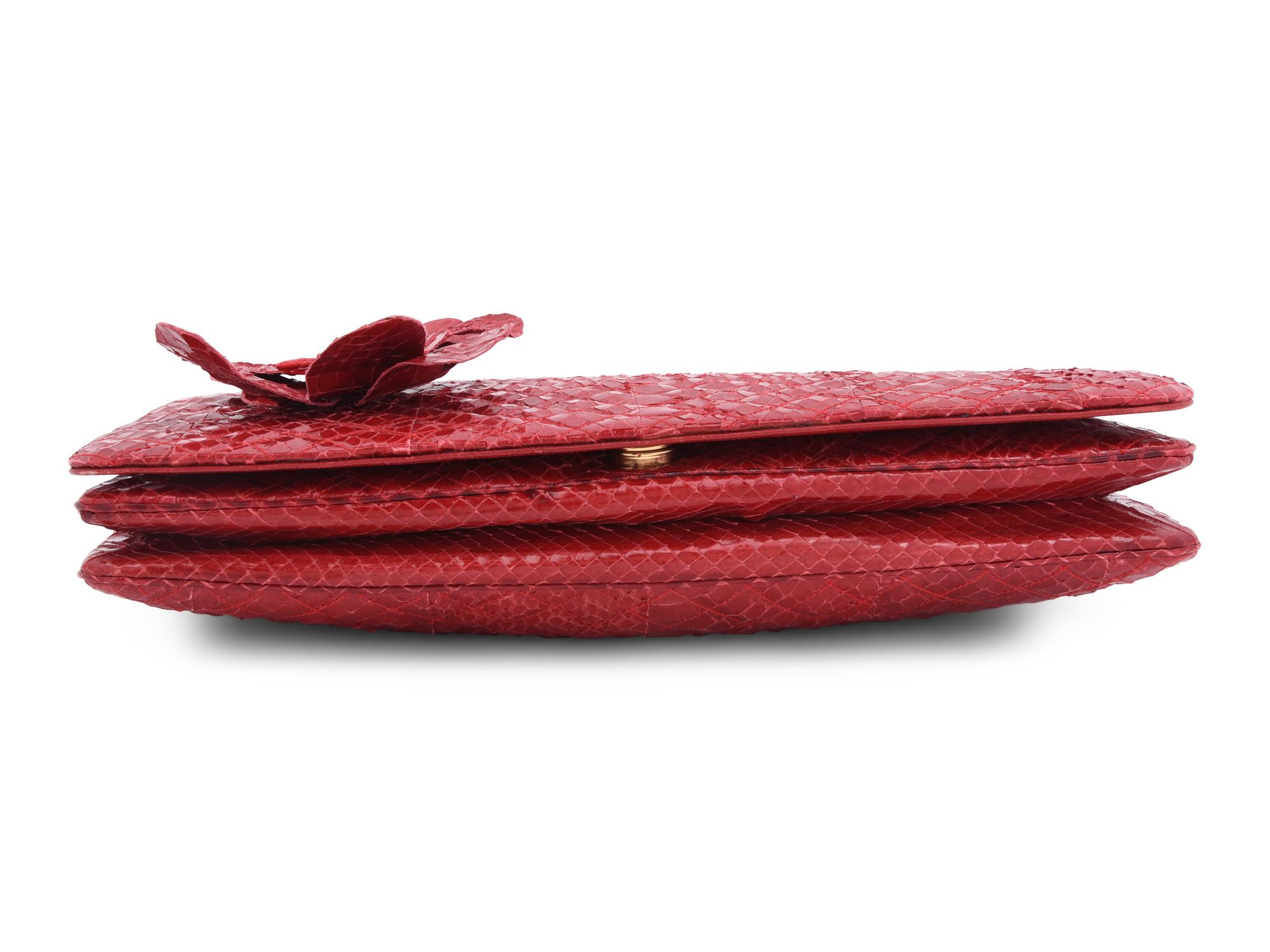 Judith Leiber Quilted Snakeskin Clutch