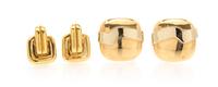 A Collection of Gold Earclips, 16.10 dwts.