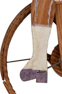 A Child’s Carved and Painted Wood Unicycle Push Toy