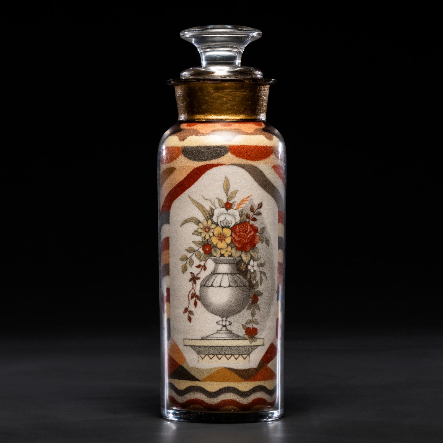 A Rare and Important Andrew Clemens (American, 1857-1894) Portrait Sand Bottle