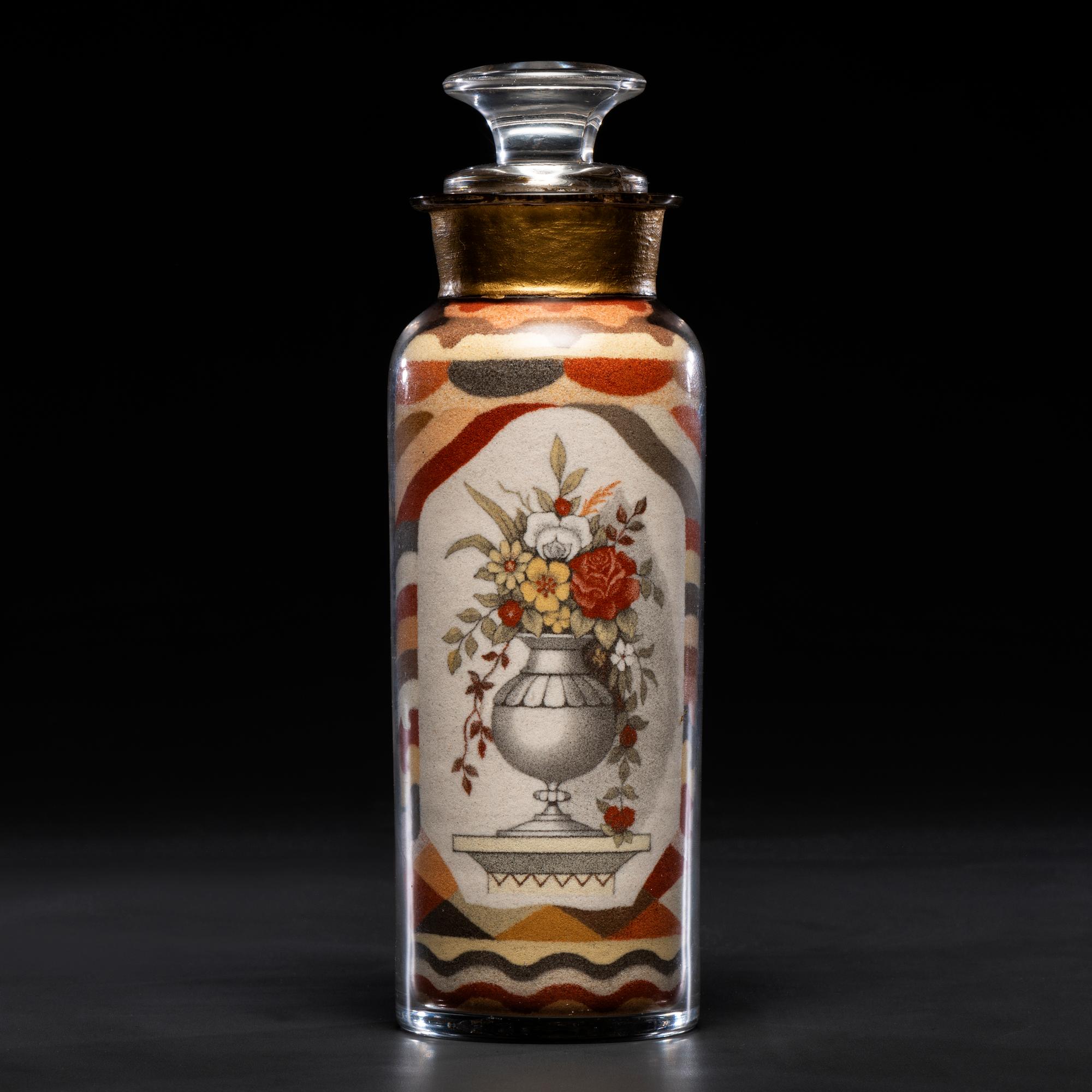 A Rare and Important Andrew Clemens (American, 1857-1894) Portrait Sand Bottle