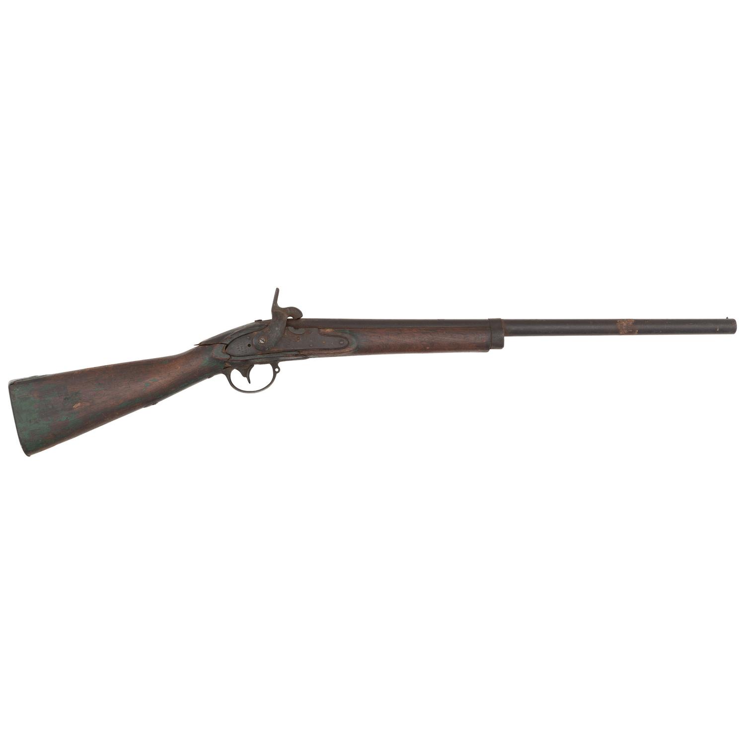 Native Used and Period Shortened US Model 1822 (1816 Type II) Musket by Harpers Ferry