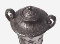 A Wedgwood Diced Black Basalt Vase and Cover, UK, late 19th century