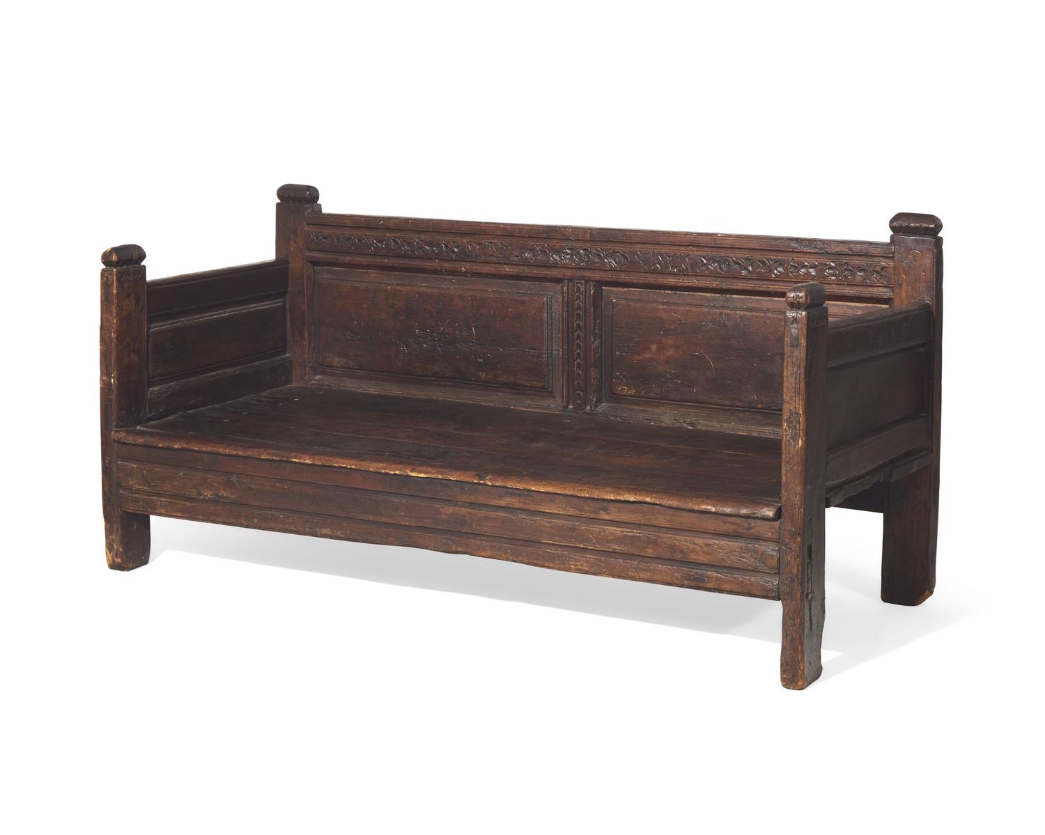 An unusual Charles II carved walnut bed, 17th century