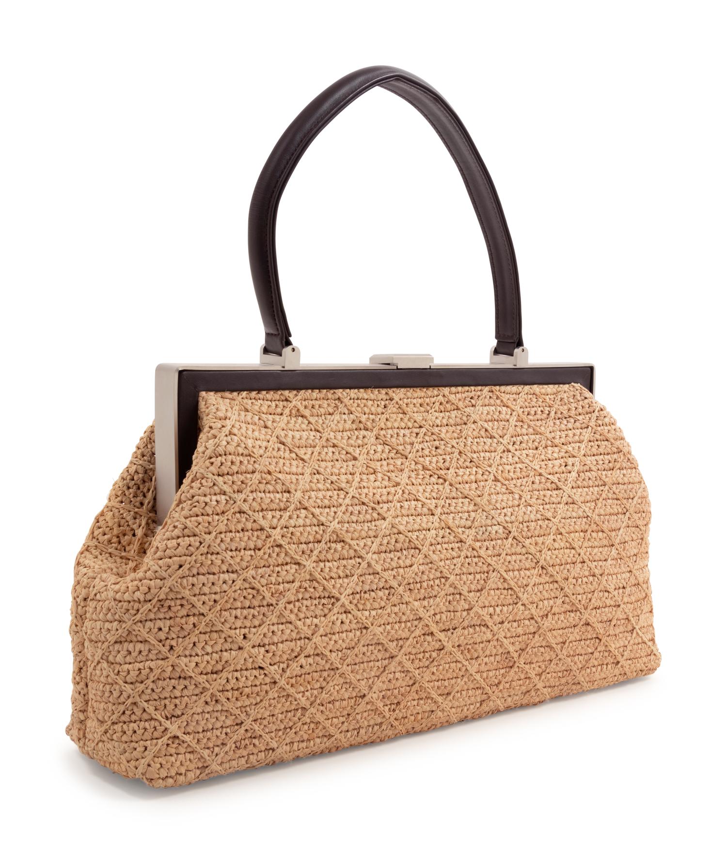 Chanel Rattan and Leather Frame Bag, 1997-1999