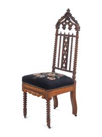 A Gothic Revival Oak Side Chair