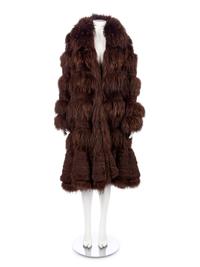 Sonia Rykiel Brown Fox and Rabbit Fur Coat, 1980-2000s