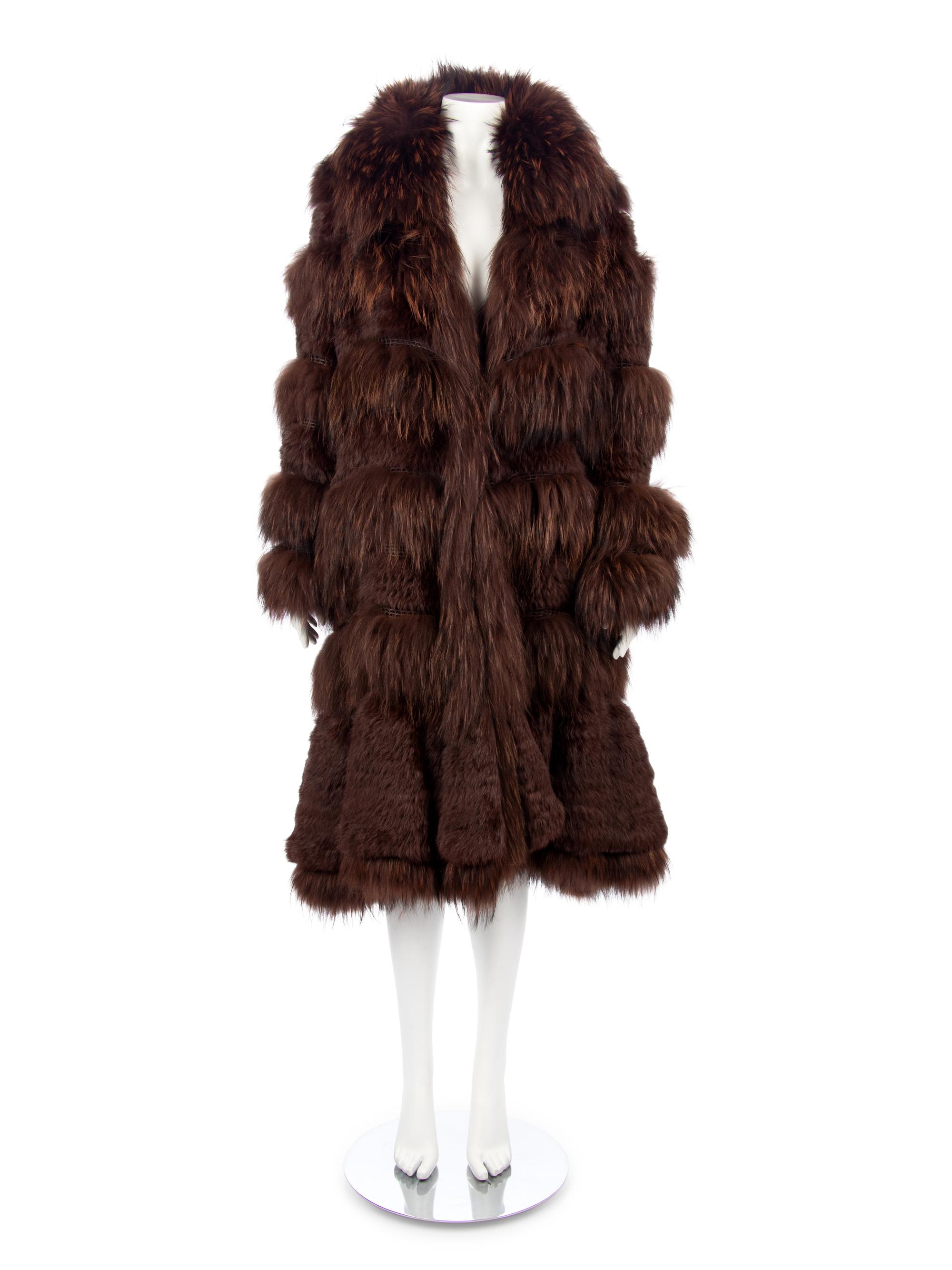 Sonia Rykiel Brown Fox and Rabbit Fur Coat, 1980-2000s