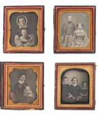 [EARLY PHOTOGRAPHY]. 16 charming sixth plate daguerreotypes of parents with their children.