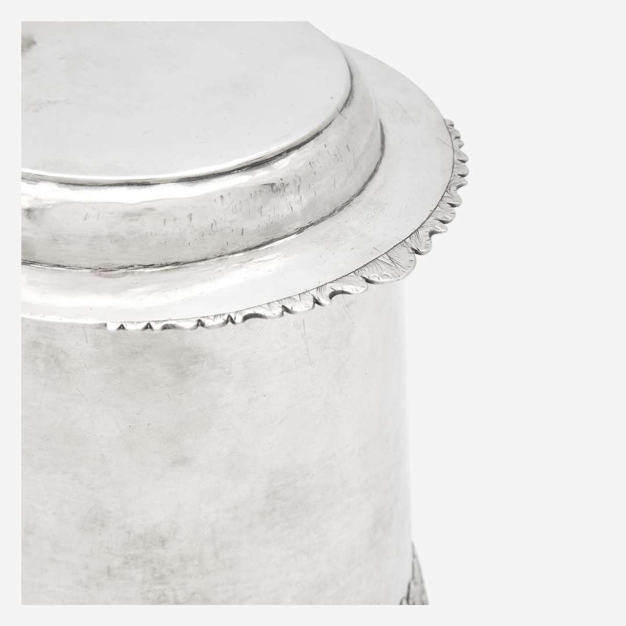A silver covered tankard Peter Van Dyck (1684-1750), New York, NY, circa 1720