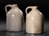 Two Cobalt-Decorated Stoneware One Gallon Jugs