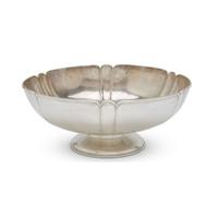 Arts and Crafts hammered sterling silver punch bowl Kalo Shop, Chicago, IL, first half 20th century