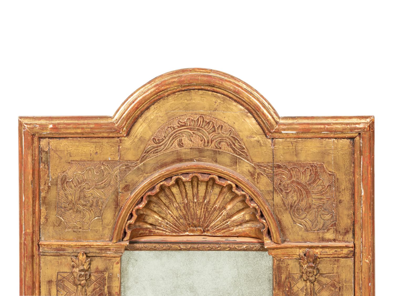 A Continental Giltwood Tabernacle Mirror