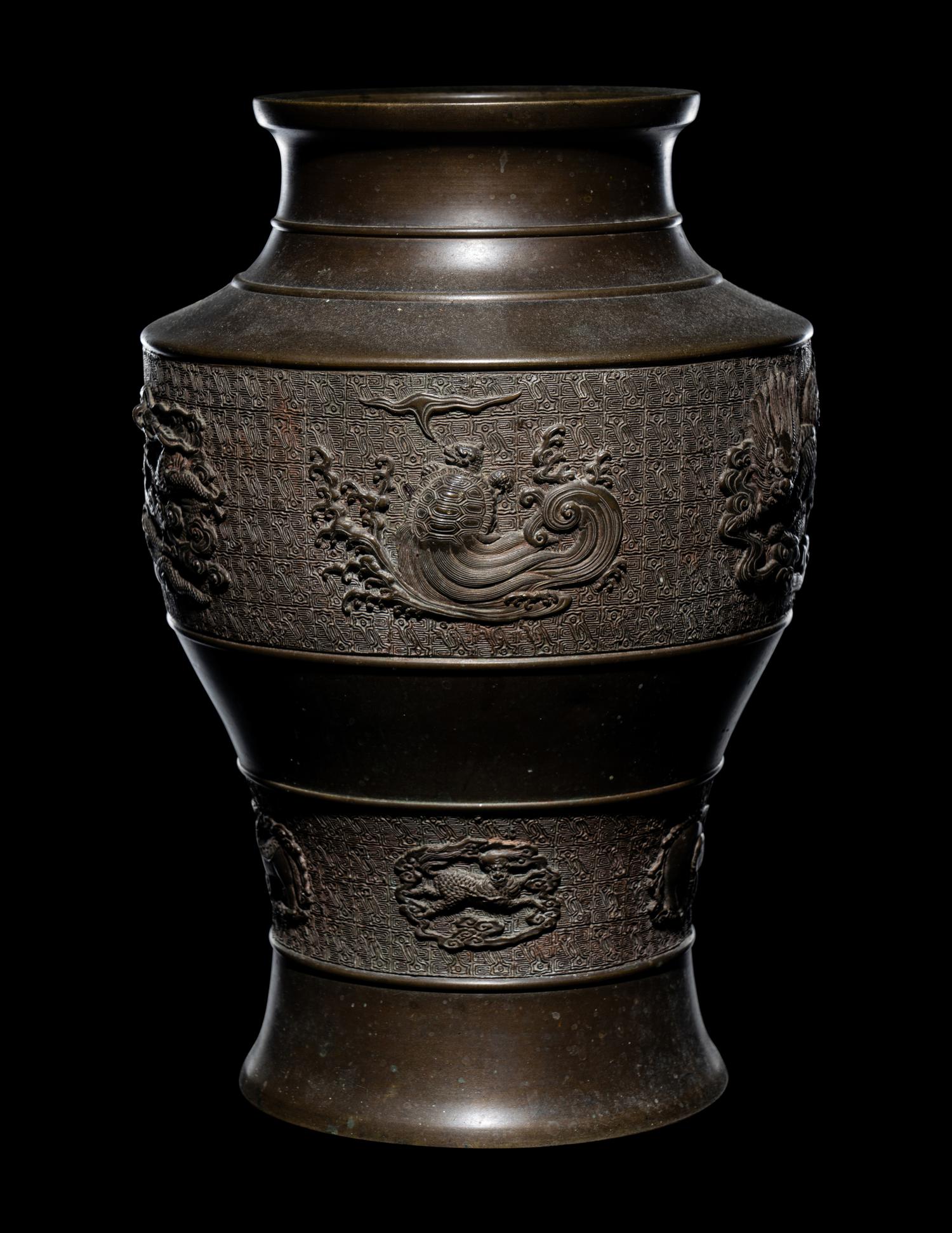 Two Japanese Bronze Vases
