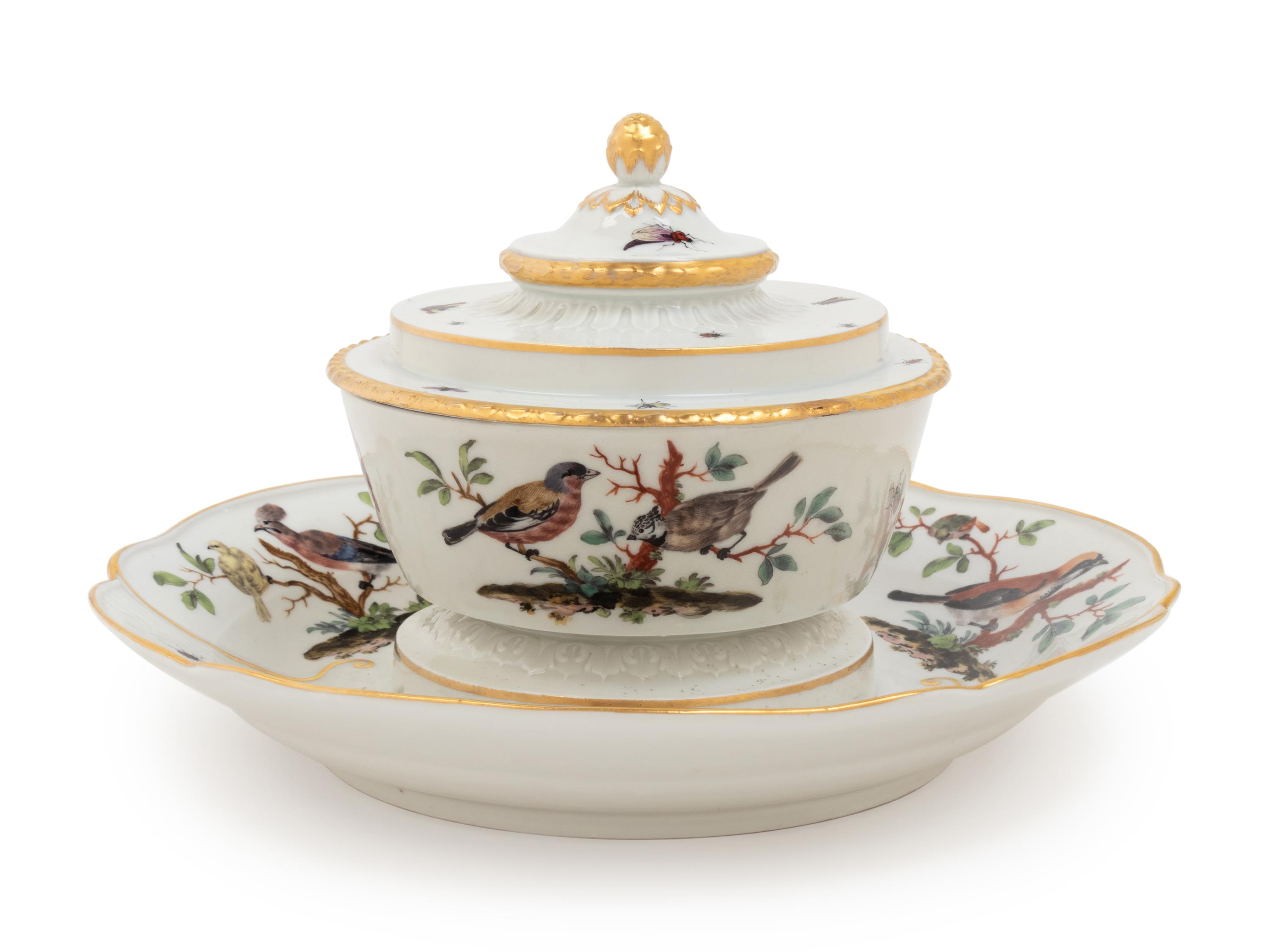 A Meissen Porcelain Covered Bowl and Dish