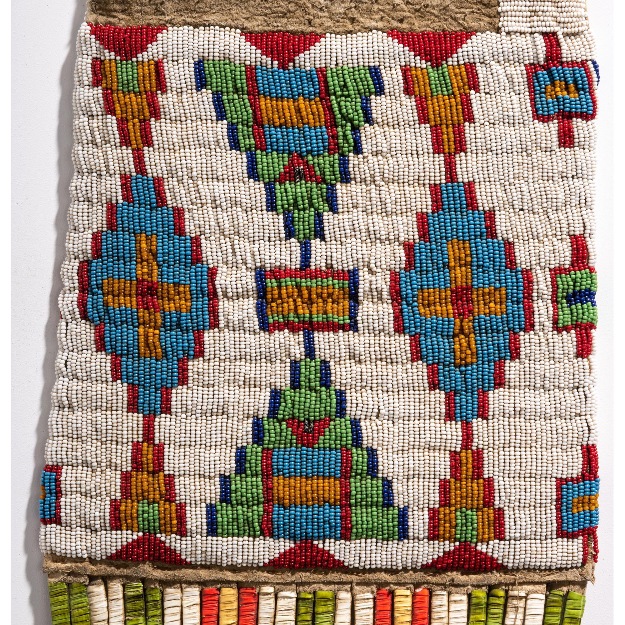 Sioux Beaded Hide Tobacco Bag