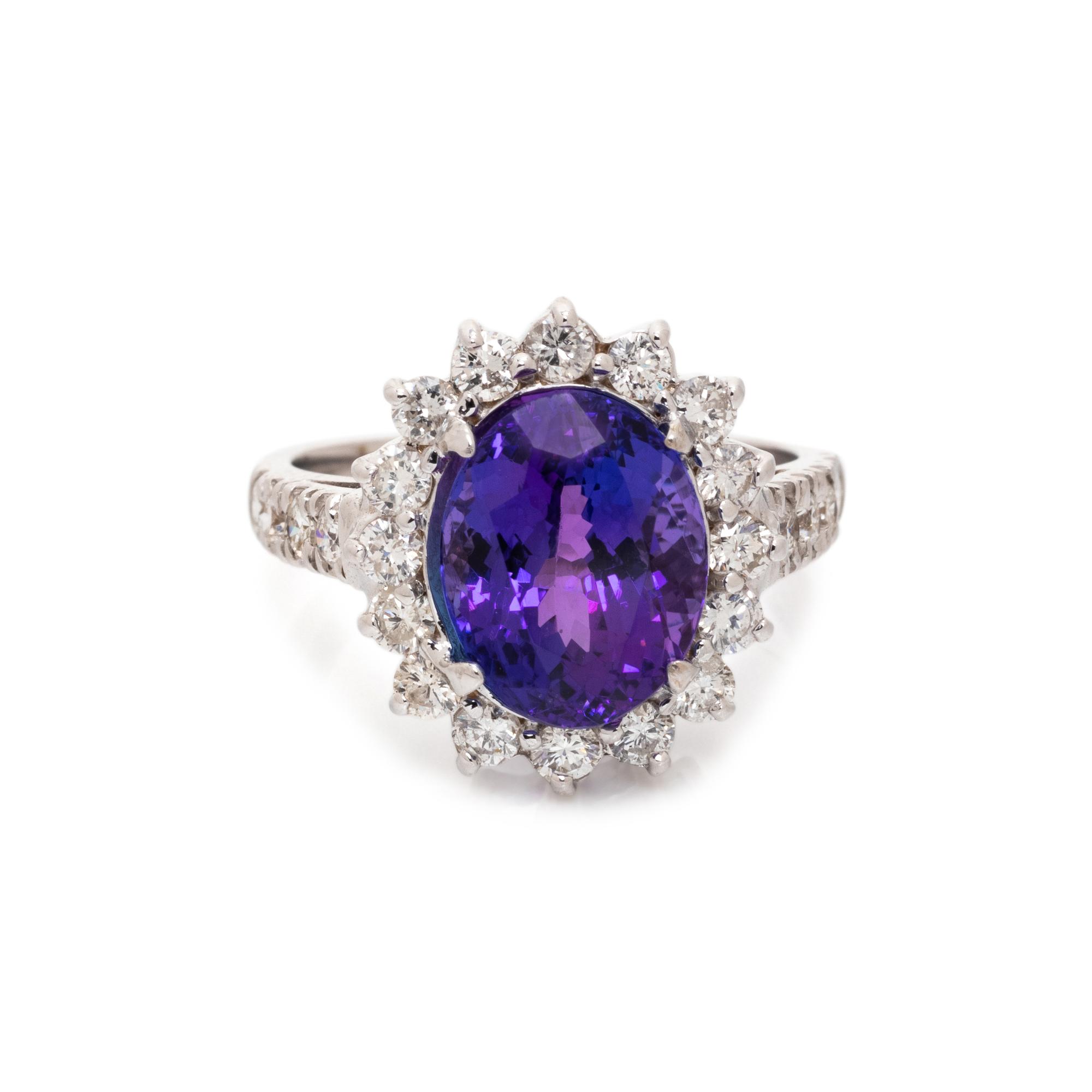 TANZANITE AND DIAMOND RING