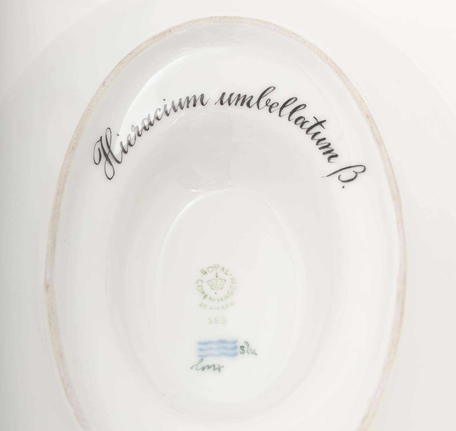 A Royal Copenhagen Flora Danica Porcelain Sauce Boat with Attached Underplate