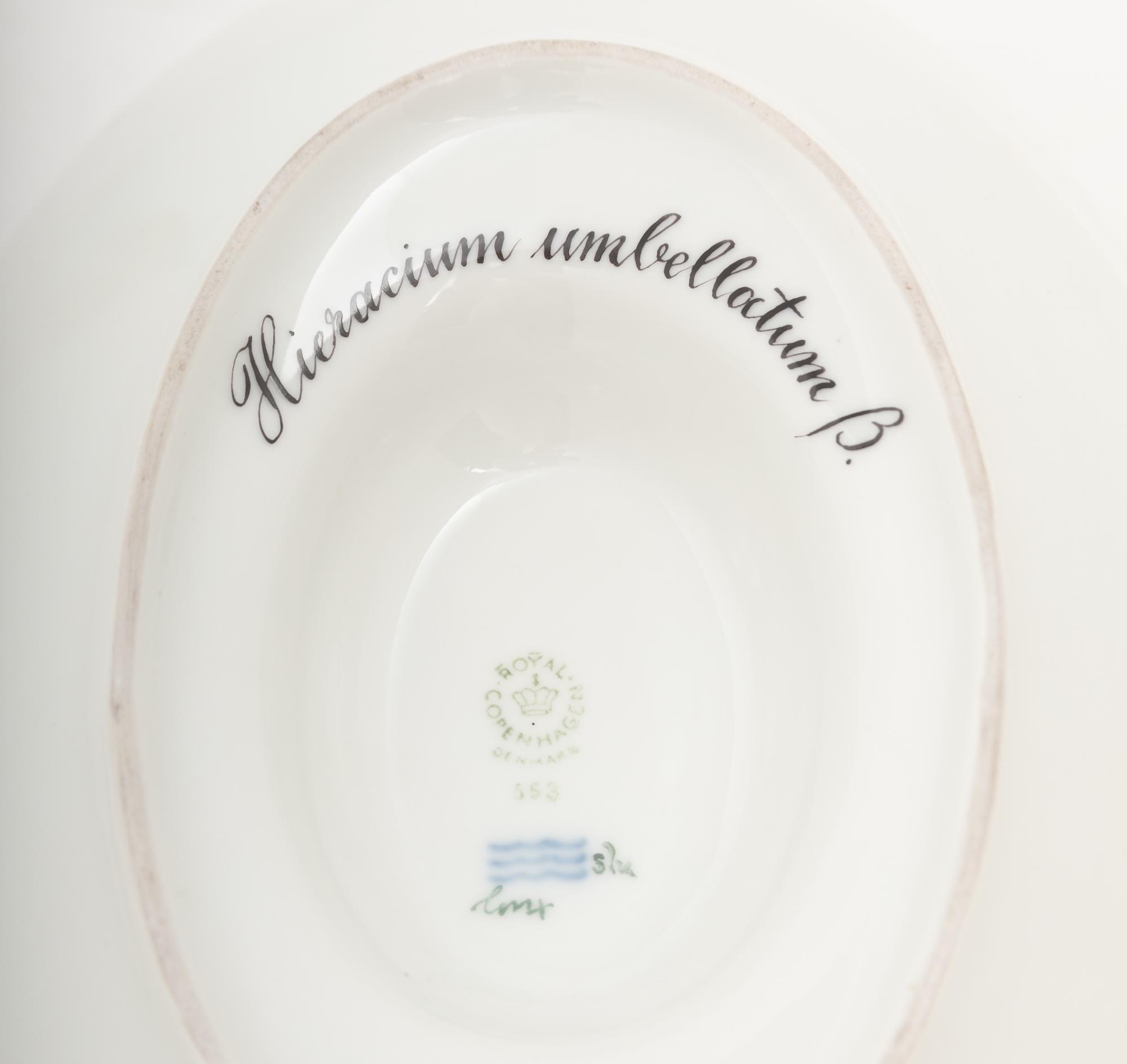 A Royal Copenhagen Flora Danica Porcelain Sauce Boat with Attached Underplate