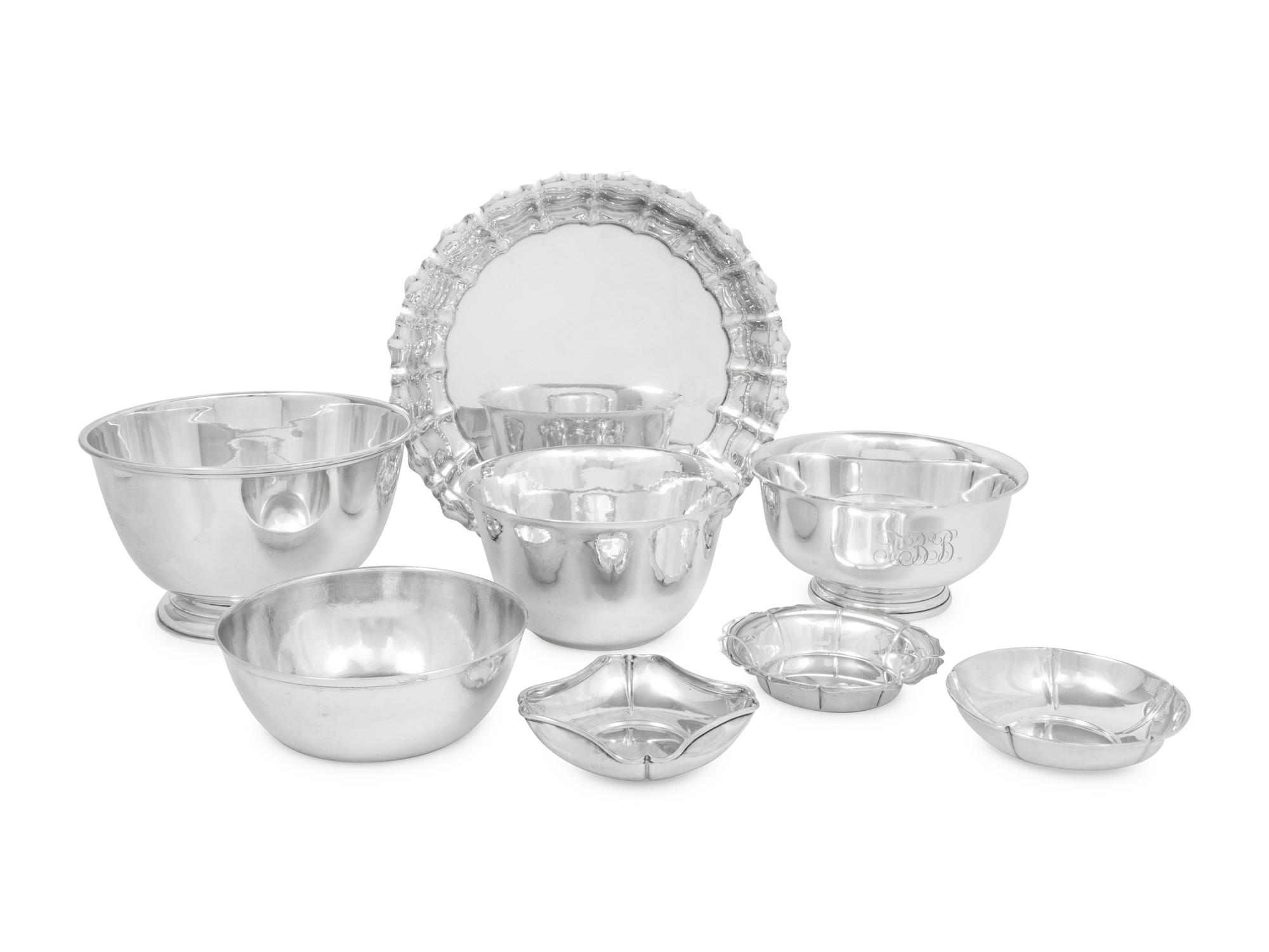Eight American Silver Table Articles