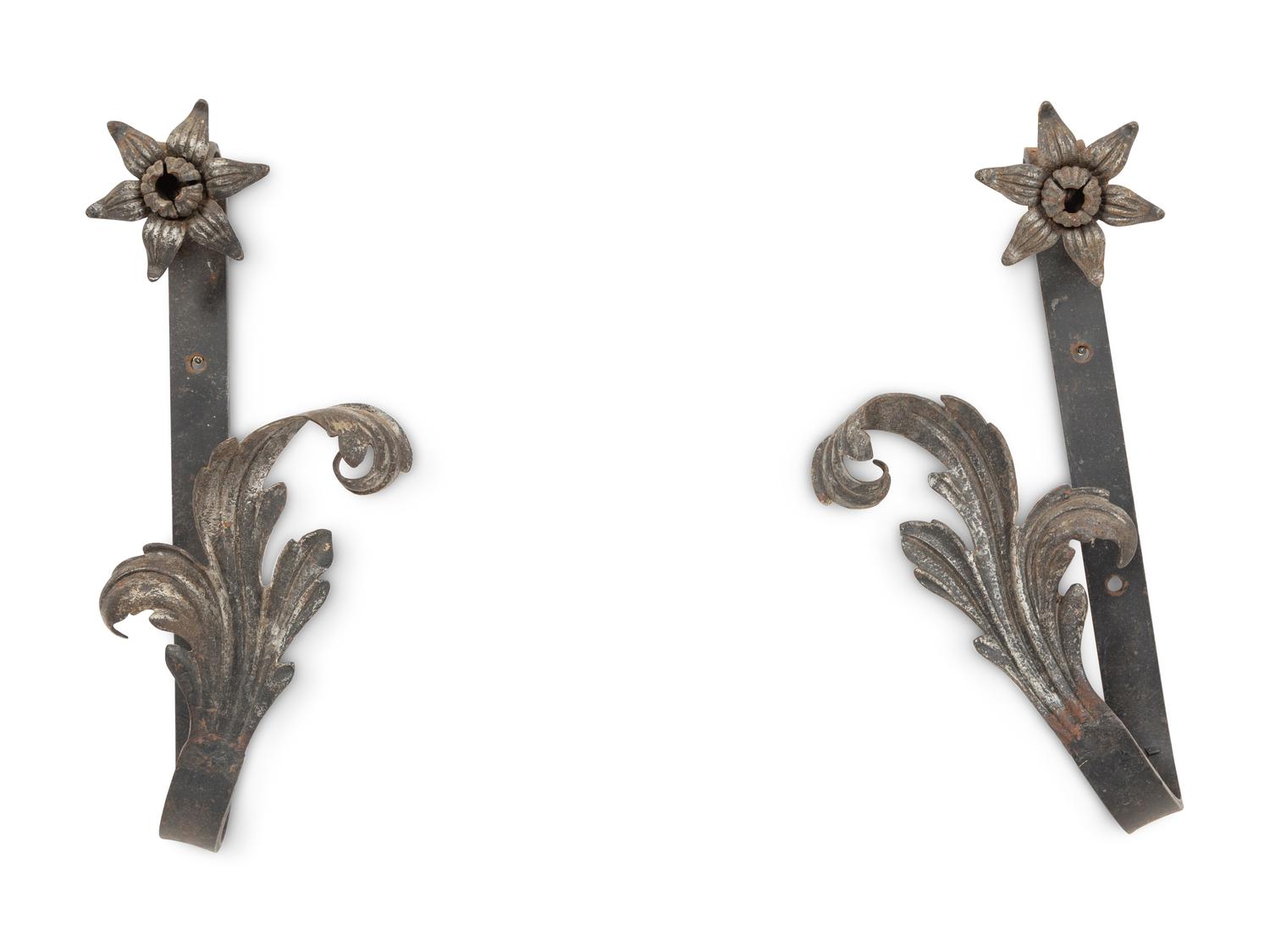 Two Pairs of Wrought Iron Curtain Tiebacks