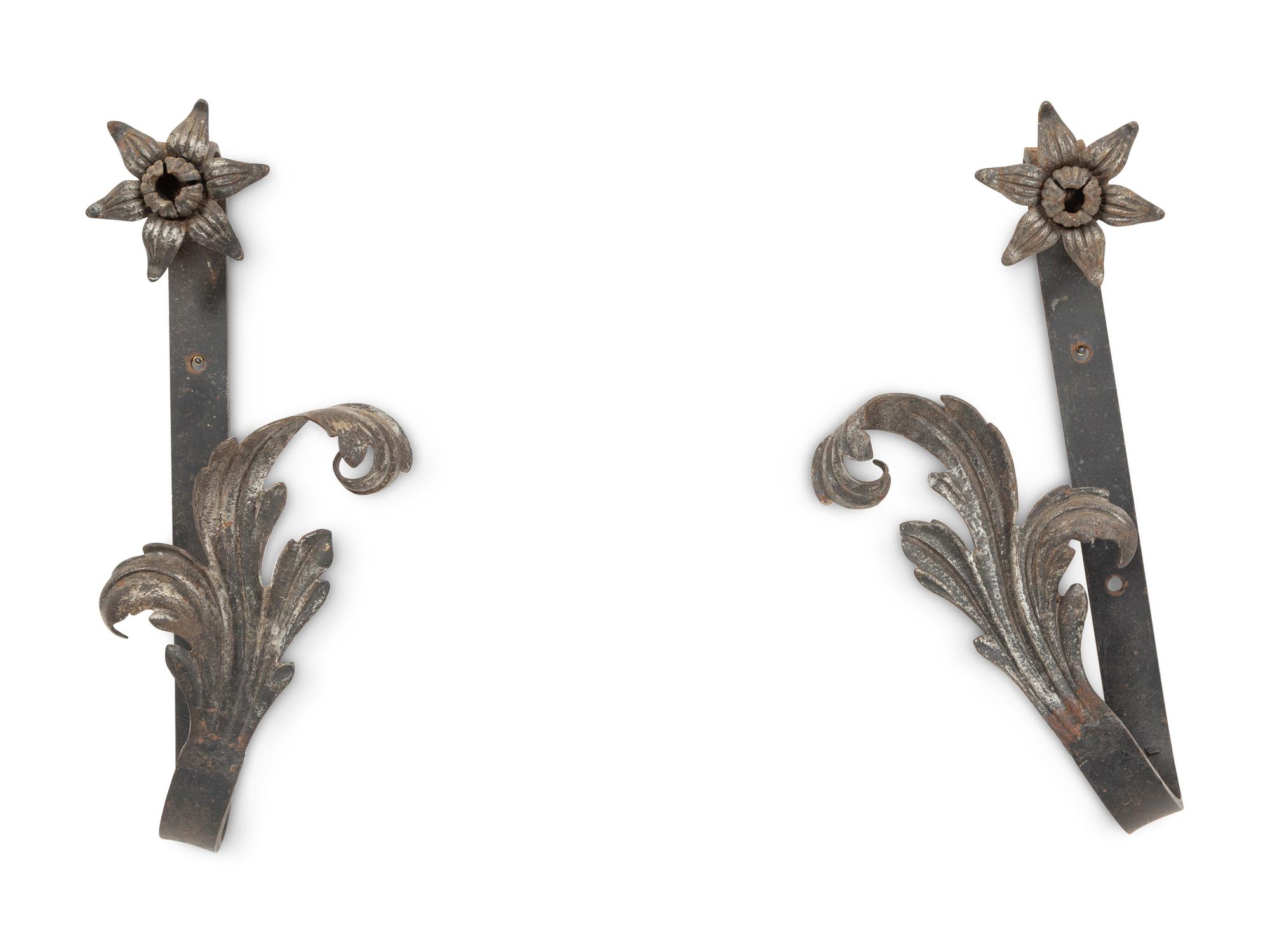 Two Pairs of Wrought Iron Curtain Tiebacks