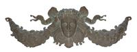 A Patinated Cast Metal Wall Applique Width 57 inches.