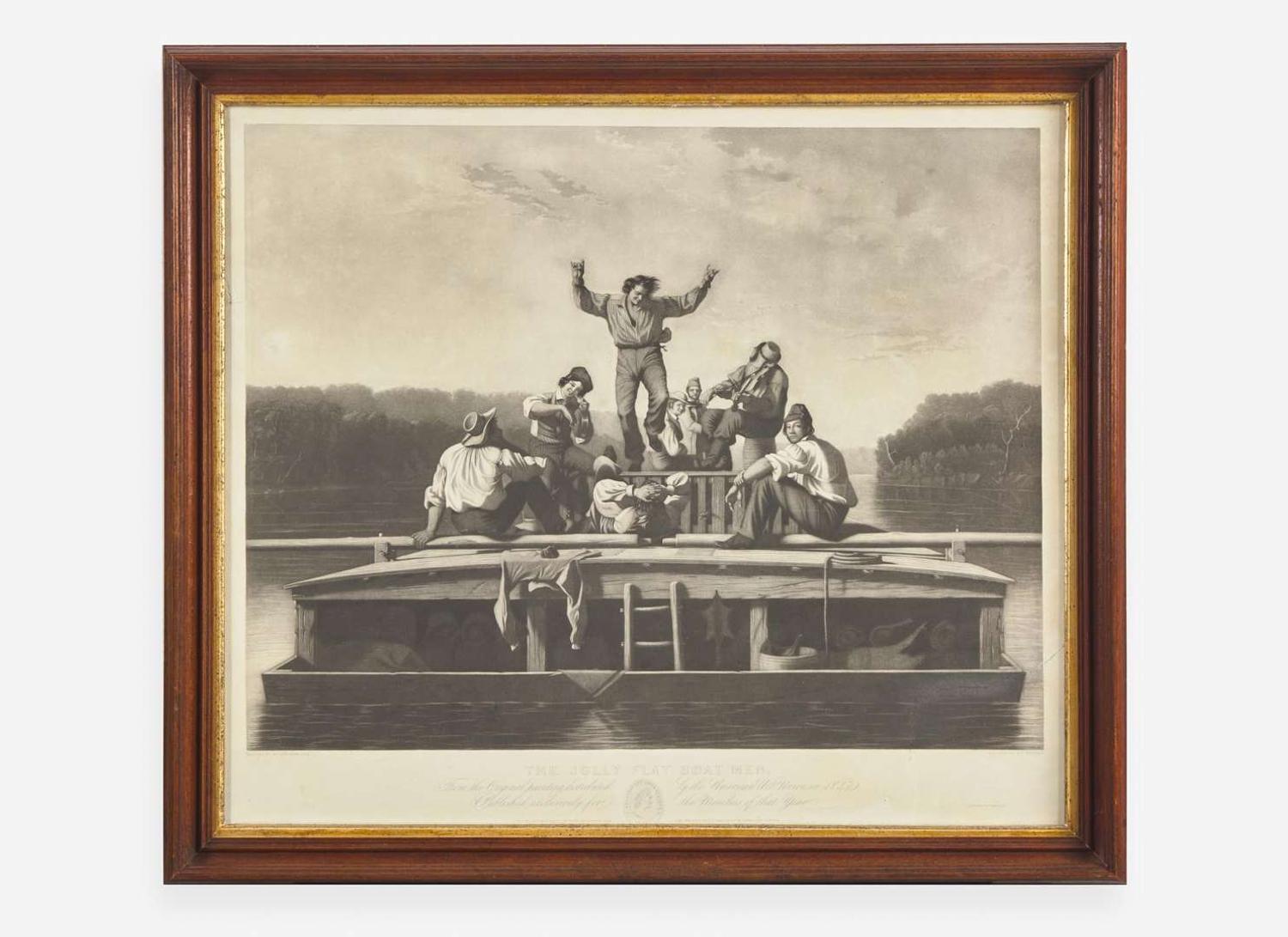 After George Caleb Bingham (1811-1879), engraved by Thomas Doney (active 1844-1849), printed by Powell & Co., The Jolly Flat Boat Men, printed 1847