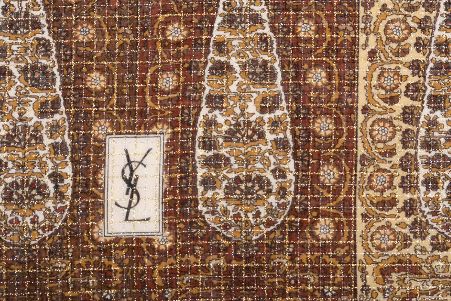 Two Designer Scarves: One Yves Saint Laurent and One Oscar de la Renta